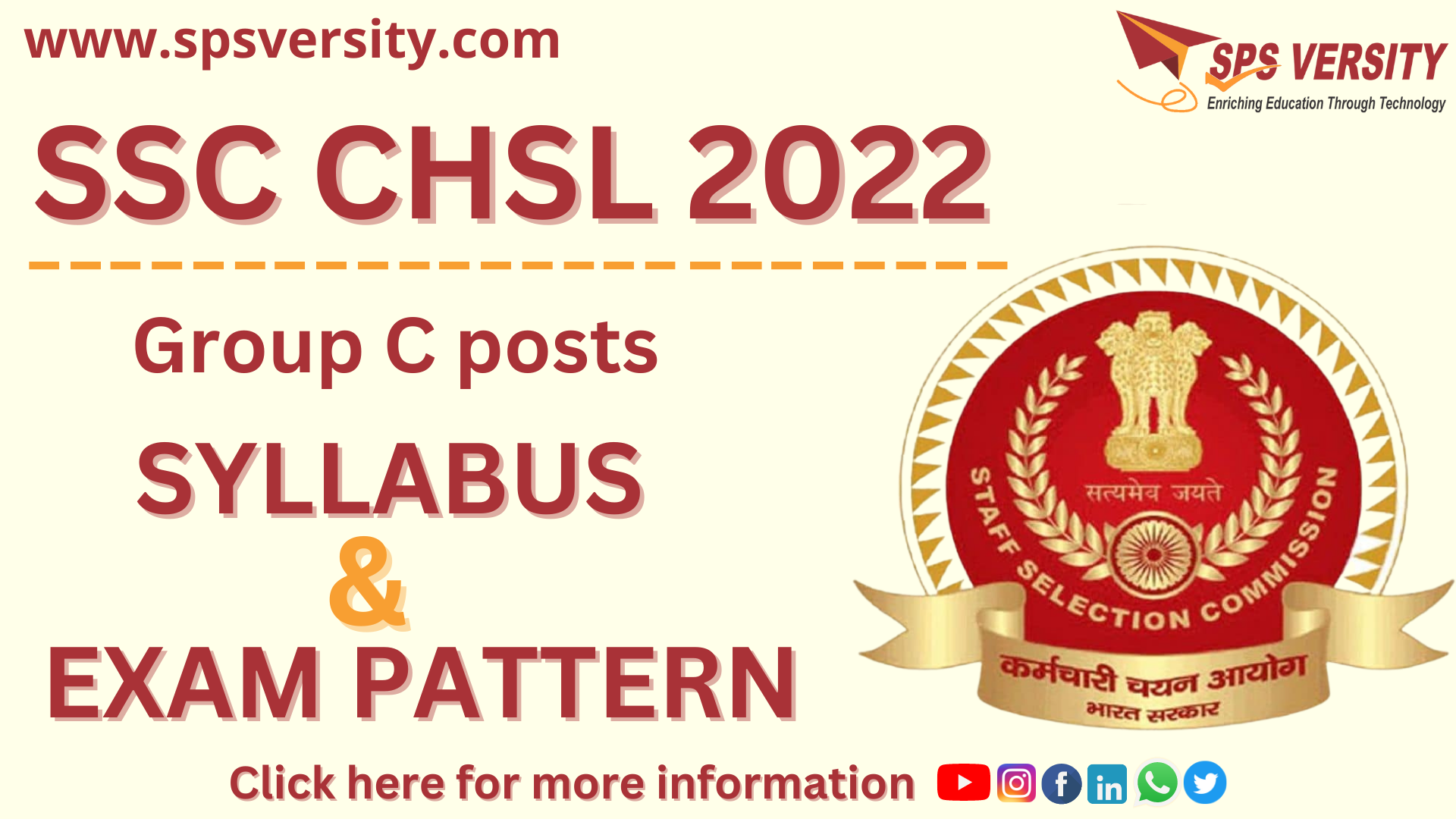 SSC - Combined Higher Secondary (10+2) Level Examination, 2022