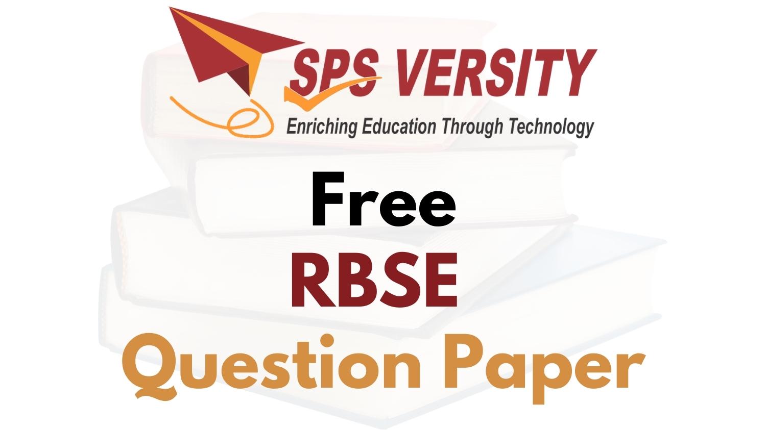 Free RBSE Previous Year Question Papers